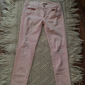 American Eagle Super stretch, Cotton Candy pink ripped jeans, Size 6